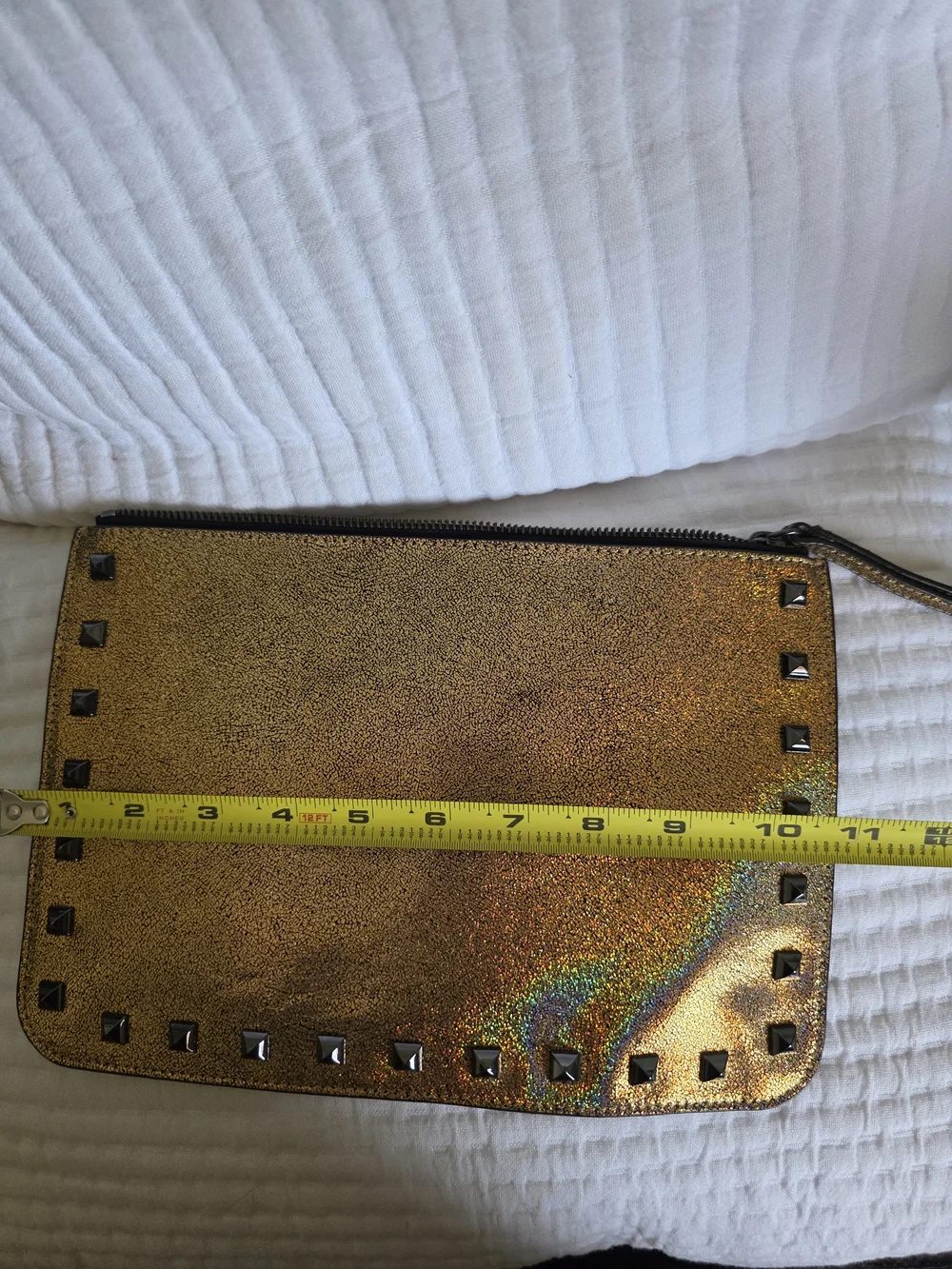 Rebecca Minkoff Iridescent Gold Studded Wristlet